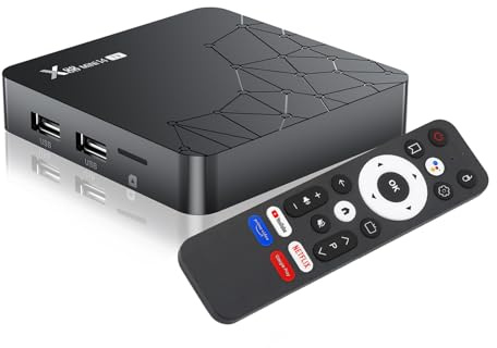 GREVA Android 14.0 TV Box, Résolution 8K UHD Android Box 2 Go RAM 32 Go ROM, Smart TV Box Android 3D HD RK3518mini Quad-Core 64 Bits, Double Wi-FI 6 2,4 GHz/5 GHz LAN Enternet 10/100 Mbps BT 5.0