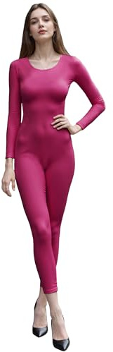 Wildarms Maillot de ballet y gimnasia para mujer - Traje de baile de manga larga y cuello redondo para actuaciones y entrenamientos (Rosa-rosa, S)