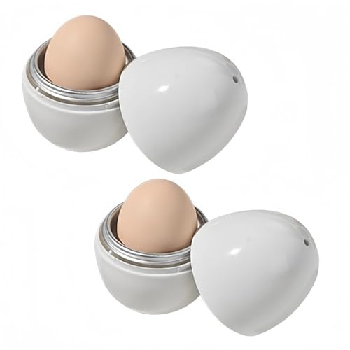 Vyloky Mikrowellen Eierkocher 2 Modelle für 1 oder 4 Eier Schnelles Frühstück für Büro und Zuhause (【1 Ei】Mikrowellen Eierkocher x2)