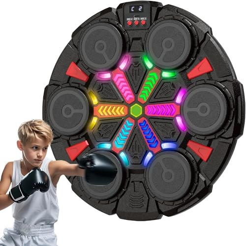 Macchina da boxe musicale per bambini e adulti, tappetino da boxe Bluetooth da parete con guanti, luci ritmiche e attrezzatura per due giocatori, per la casa, la palestra, giocattoli sportivi, regali