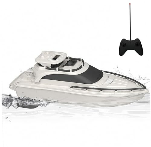 Barco de control remoto para piscina | Barcos de control remoto, barco RC impermeable de 4 vías de 2, 4 GHz, acorazado RC para evitar obstáculos con doble hélice, de yate de simulación con pilas
