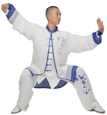 Tai Chi-dräkt, Tai Chi Suit Dragon Uniform Unisex Kung Fu Klädset Flerfärgad Flera storlekar(White-blue,180)