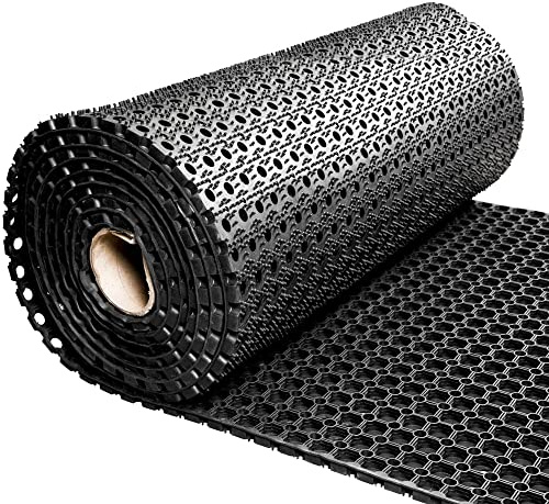 Vivol Ringgummimatte Meterware - 100cm breit - Rollenware pro Meter - max. 1000cm lang - Rubber Antirutschmatte für draußen - Teppichläufer für Garten, terrasse, Garage un an der Tür