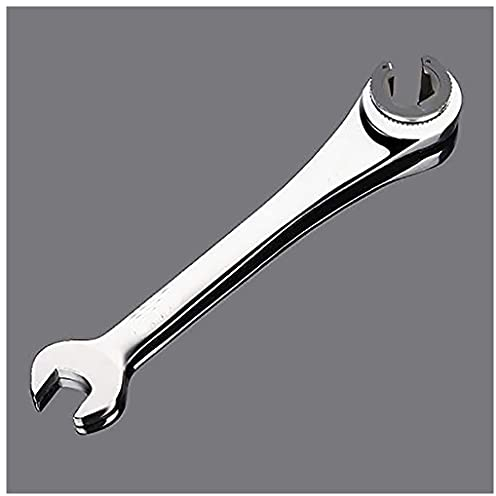 TopHomer Chiave a cricchetto per tubi da 10 mm, doppia estremità aperta, chiave a cricchetto in acciaio al cromo vanadio a testa fissa