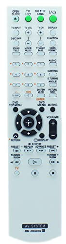 RM-ADU005 - Mando a distancia de repuesto para sistema de cine en casa Sony DVD DAV-DZ20 HCD-DZ20 DAV-DZ230 HCD-DZ230 DAV-DZ630 HCD-DZ630 DAV-HDX265 HCD-HDX265 DAV-DZ231 HCD-DZ231 HCD-DZ2222
