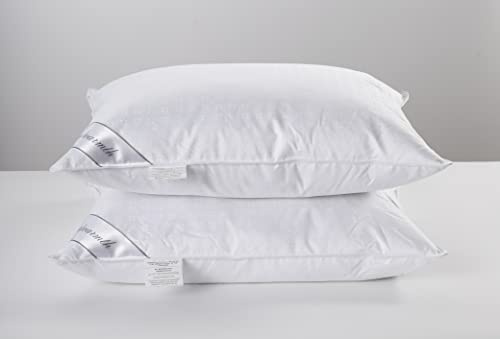 Eastwarmth Par de almohadas de plumón de ganso natural y plumas, juego de 2 almohadas suaves 100% algodón suave, tamaño King de 20 x 36 pulgadas