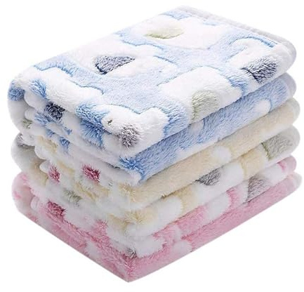 CYNOSURETECH 3 Piece Cat Blanket, Puppy Blanket, Fluffy Pet Blanket, Washable Cat Blanket for Indoor Cats, Fluffy Small Blanket, Warm Pet Blanket for Kittens, Puppies and More