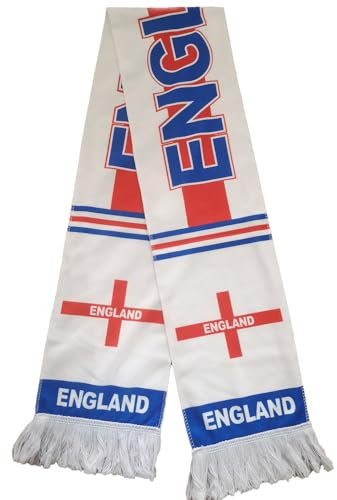 KOOMAL 2024 World Cup Qatar Football Supporters Scarf, Unisex, One Size (England)