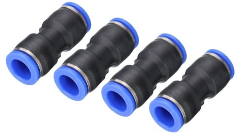 QUARKZMAN Pousser vers Connecteur Raccord, 12mm Tube OD Rapide Connexion Air Ligne Tuyau Canalisation Raccord Droit Pneumatique Connecteur, Noir 4pcs