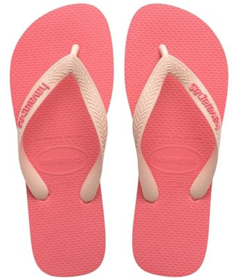 Havaianas – Top Logo Pop Up, bequeme, stylische und vielseitige Badelatschen, basierend auf dem Top-Modell, Riemen mit auffälligem Logo, rutschfeste Sohle, Unisex Erwachsene, Pink Porcelain, 33/34 EU