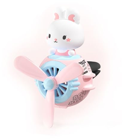 Duck Pilot - Deodorante per auto a forma di aeroplano, con clip per bocchetta, 2 pastiglie profumate, accessori personalizzati con elica rotante