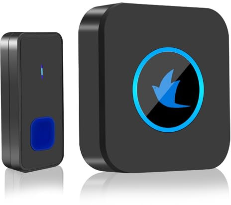 SIZKCDI Wireless Doorbell, Waterproof Plug-in Cordless Door Chime Kit, 1000ft Range, 5 Volume Levels with 55 Chimes and LED Flash Lights