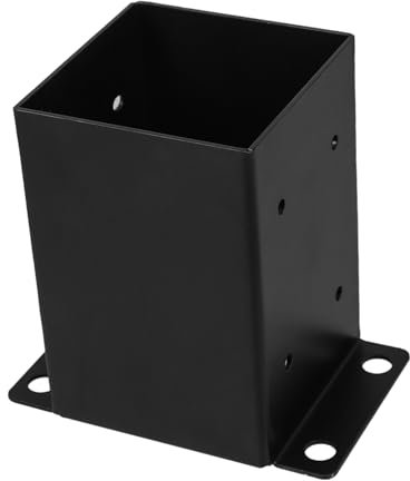 Adjustable Gazebo Post Base Bracket 4x4 Carbon Steel Black