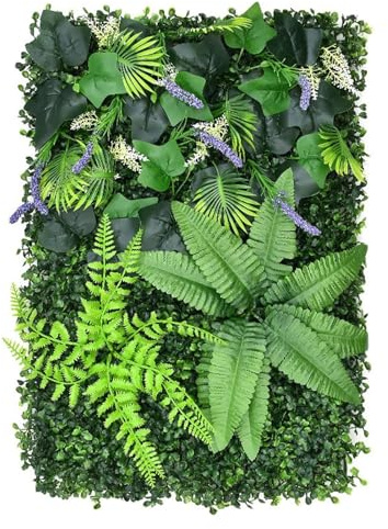 Paneles de boj artificial, valla de privacidad para decoración de pared al aire libre, planta de césped floral realista para jardín, patio y balcón