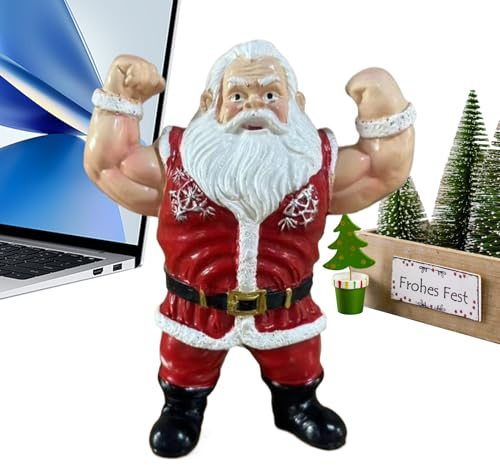Jultomtefigurer | harts muskulös humoristisk dekoration, jultomte juldekoration | för helgdagar födelsedagsfest kontor rum bil skrivbord skola sovsal lägenhet trädgård