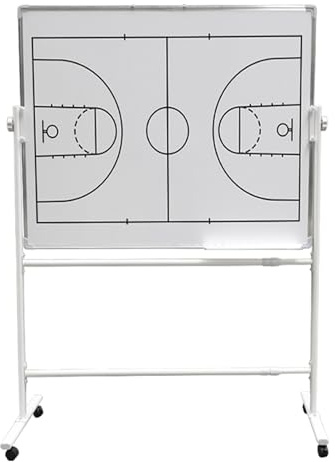 Lavagna tattica per allenatori di pallavolo, Lavagna sportiva magnetica cancellabile a secco su entrambi i lati ruote con pennarelli e gomma(Basketball)