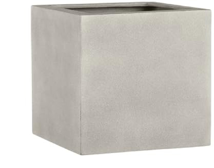 Esteras Pflanzkübel groß außen - Fiberglas Blumenkübel grau 37x37x37cm - Premium Blumenkasten für Draußen - Blumenkübel Frostsicher - Blumenkasten für den Garten Warm Concrete - Lisburn