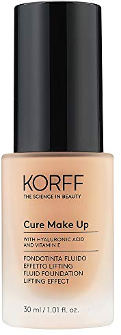 Korff Fondotinta Fluido Effetto Lifting, Formula Anti-età con Acido Ialuronico, Texture setosa 02, 30ml