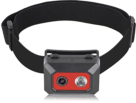 VBESTLIFE Cámara montada en la Cabeza, videocámara de acción con Auriculares 1080P HD con luz Nocturna LED, Modo SOS, fotografía para campamentos Deportivos al Aire Libre