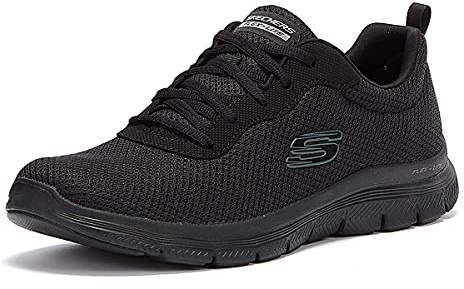 Skechers Women's Flex Appeal 4.0 Brilliant View Sneaker, Black, 8 UK