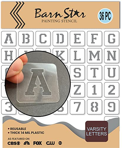 Sport Varsity Letters Stencil Kit - Reusable - Paint Your Own Wood Signs - Full Alphabet + Numbers Set (2 INCH)