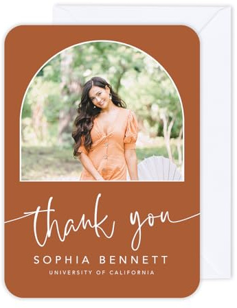 Andaz Press 24-Pack Custom Photo Thank-You Cards with Envelopes, 5 x 7-Inch, Premium Quality Cardstock, Modern Theme Designs, Perfect for Graduations