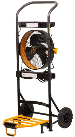 Mule 52000-01 300 lbs. Capacity Hand Truck 5-in-1 Mobile Workshop with Integrated 3-Speed Fan and LED Light