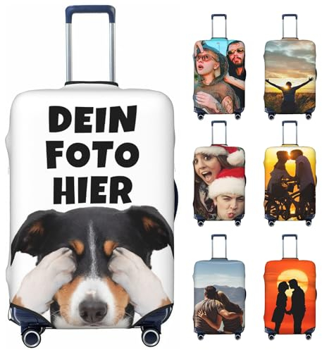 Personalisierter Reisekoffer-Schutz - Gestalten Sie Ihre eigene individuelle Gepäckhülle - Füge Dein eigenes Foto, Namen, Text hinzu - Doppelseitig Designs - Individuelle Reisekoffer Schutzhülle