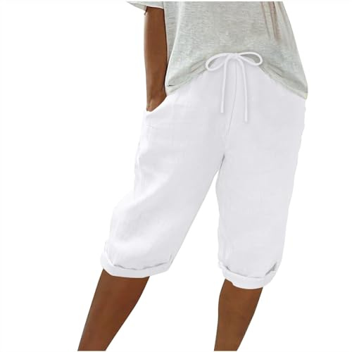 Pantalones Cortos Mujer 2024 Verano Moda Casual Deportivos Jogging Shorts Holgados Bermudas Cintura Alta Bolsillo cordón Shorts Original Suelto Elegante Playa cómodo