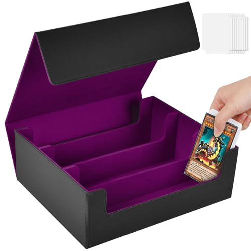 Aolso Deck Box per Carte Magic The Gathering, Scatola Magnetica per Carte da Collezione, Cartes da Gioco per 2400, Deck Case con 8 Separatori (Viola)