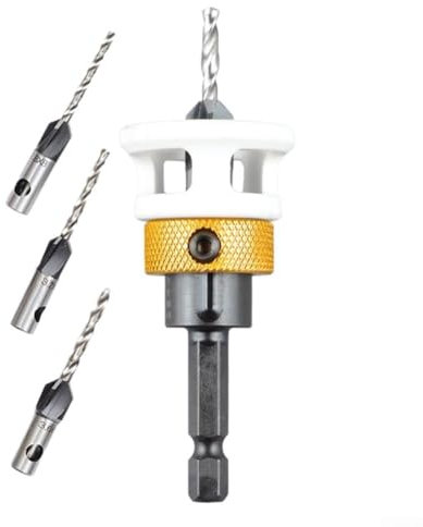 Oniissy 4pcs Countersink Drill Bits with Depth Stop,Professional Grade Countersink Drill Bits,With Depth Stop For Precise Drilling,Countersink Bit Set Wood Drills