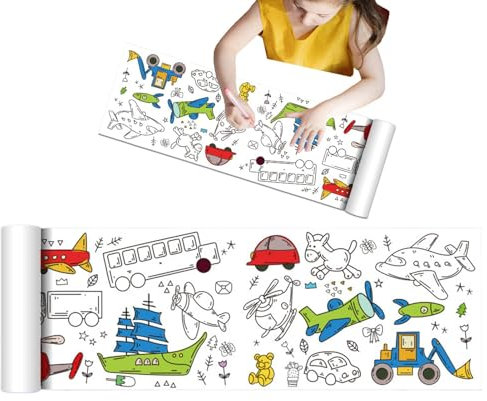 Rodillo de coloración larga, Rollo para colorear | Dibujos animados colorante pared de rodillo pegajoso - Escuela y educación en el hogar Easy Toy Pintura en el salón, aula