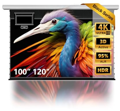 NothingProjector Schermo 120 Pollici Motorizzato, Discesa Automatica, ALR Montaggio a Soffitto/Parete, 4K UHD, 16:9, Telecomando, Per Proiettori Ultra-Corto Raggio, Home Cinema A