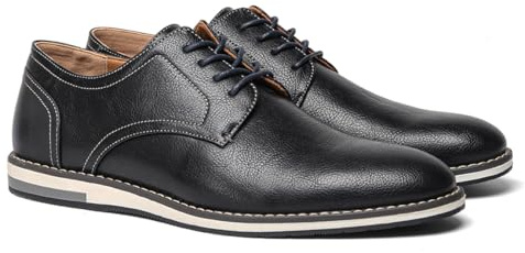 Harssidanzar Los hombres de Plain Toe Oxford Zapatos de vestir de negocios formal Zapatillas de deporte KM308EU,Negro,Tamaño 45