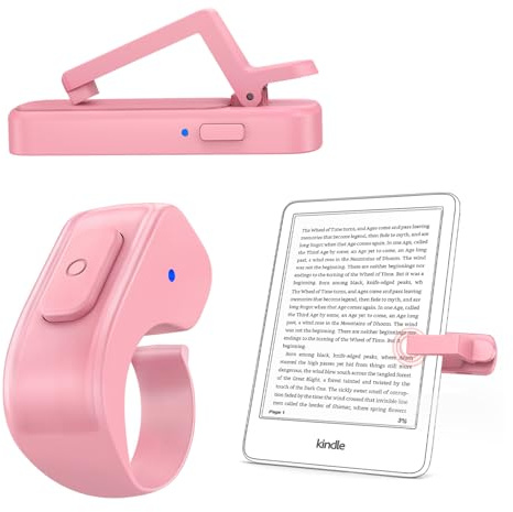 DATAFY Case-Friendly Remote Control Page Turner Ring for Kindle Paperwhite Oasis Scribe Kobo eReaders, iPhone iPad Tablets, Camera Camcorder with Storage Bag