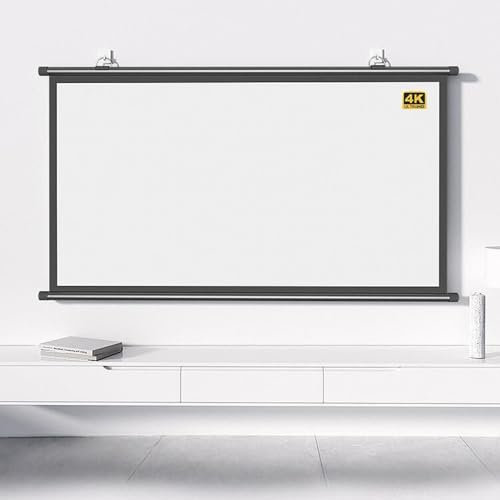 40 50 60 HD Projection Screen Home Theater Projector Movie Screen Manual Pull Down Projector Screen For Indoor Outdoor, Wrinkle Free, Easy Roll Up(30 Inch 4:3)