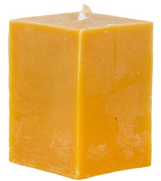 BeesWax World – Bougies en cire d’abeille 100 % pure – Cubes artisanaux faits main en 4 tailles – Combustion sans fumée – Idée cadeau & décoration (L : hauteur 9,5 cm, Ø 9 cm)
