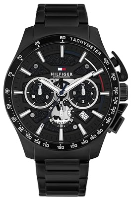 Tommy Hilfiger Reloj Cronógrafo para Hombre Colección Bank con Brazalete de Acero Plateado - 1792293