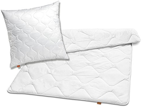 sleepling Sommer Bettdecke 135x200 Set mit Kissen 80x80, Bettzeug, Sommerdecke und Kopfkissen, Sommerbettdecke leicht 135 x 200, Decke Made in EU, Ökotex, Waschbar 60 Grad, 100% Mikrofaser