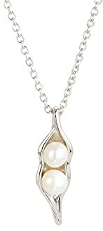 Women's Two Peas in a Pod Necklace, 16 long chain - Sterling Silver Pearl Peas in a Pod Necklace - Gift for New Mom - Push Present - Maternity Jewelry - Gifts for Mom