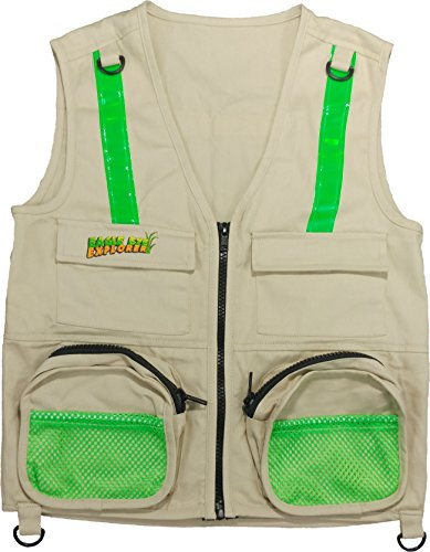 Eagle Eye Explorer Small/Medium Tan Color Kids Cargo Vest for Boys and Girls with Reflective Safety Straps. For Fishing, Troops, Boating, Outdoor Play 100% cotton. Size: S/M Tan Fits Ages 4-7