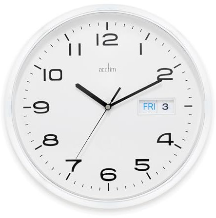 ACCTIM 21027 Supervisor Wall Clock, Chrome/White, 320 mm