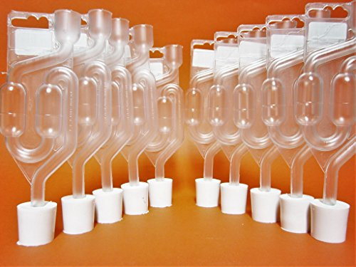 10x Gummipropp Med Hål 28/26 mm + Jäsrör – Stabilisering Av Must, Skydd Av CO₂, Kontroll Över Jäsning