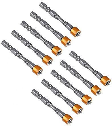 Hilitand 10 Pcs/Set Drywall Cutter Bits Screwdriver Bits PH2 Anti-Slip Hex Shank Magnetic 65mm with S2 Chrome Steel for for Plasterboard Drywall Screw Screw