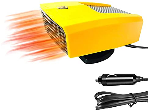 EVNOI 2022 Newest Car Heater Portable Fan, Fast Heating Quickly Defrost Defogger, car Heater 12V/150W Space Automobile Adjustable Thermostat Plug in Cigarette Lighter 360 Degree Rotary Base