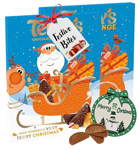Orange Chocolate Advent Calendar 2025 for Gifts - Pack of 2 Orange Chocolate 24 Days of Christmas Countdown Calendar 106g with Topline Tree Ornament. Christmas Gifts for Kids
