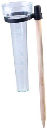 Milisten Pluviomètre Jardin Plastique avec Tasse Graduée Et Bâtonnet Bois Outil De Mesure Précis pour Pluie Extérieure Résistant Et Facile à Installer