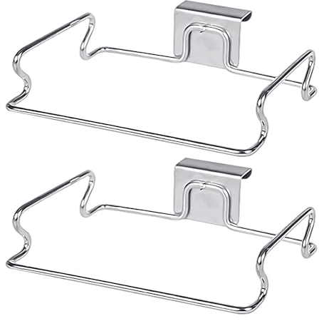 Lot de 2 étagères de support pour sacs poubelle en acier inoxydable - Support de sac poubelle suspendu - Étagère de rangement pour sacs en plastique - Accessoires d'organisation de cuisine pour