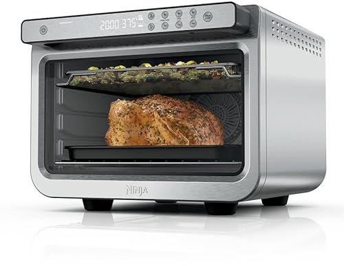 Ninja Air Fryer & Toaster Oven | Prestige Smart XL Countertop Oven | Bakes up to 20 Cookies, Fits up to a 12lb Turkey | Pizza, Toast, Bake, Air Fry & Reheat | 1800 Watts | Stainless Steel | DT501​