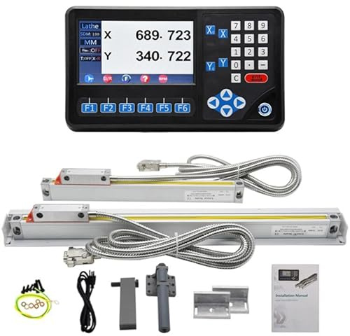 DITRON DRO Sets for Bridgeport Milling Machine 9 x 42 Table,2Axis Digital Readout Display Console,12''x30'' Precision 5um Linear Scales,High Accuracy Optical Glass Encoder Sensor,Fast Shipment
